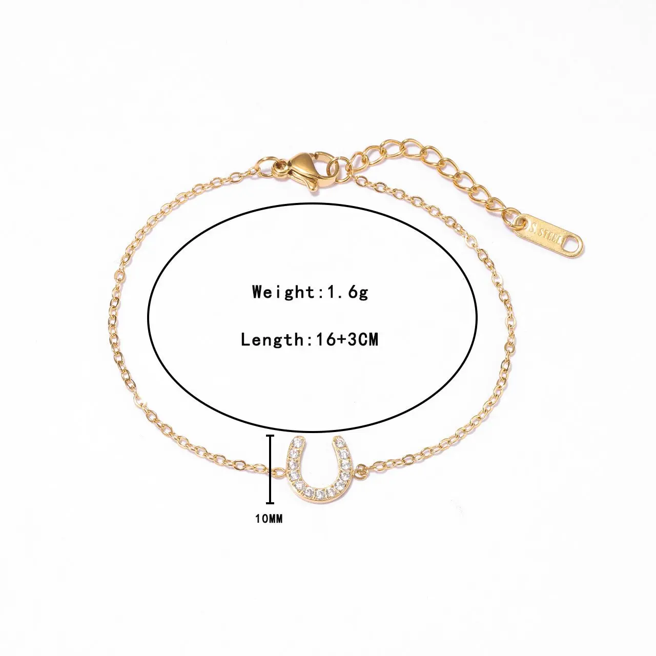 Horseshoe Sparkle Charm Bracelet - Image 3