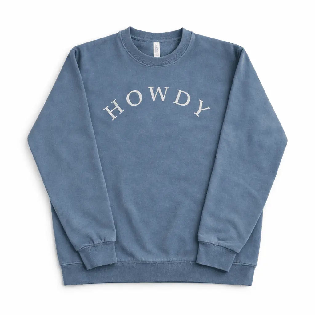 Howdy Pigment-Dyed Sweatshirt (Vintage Blue) - Image 5