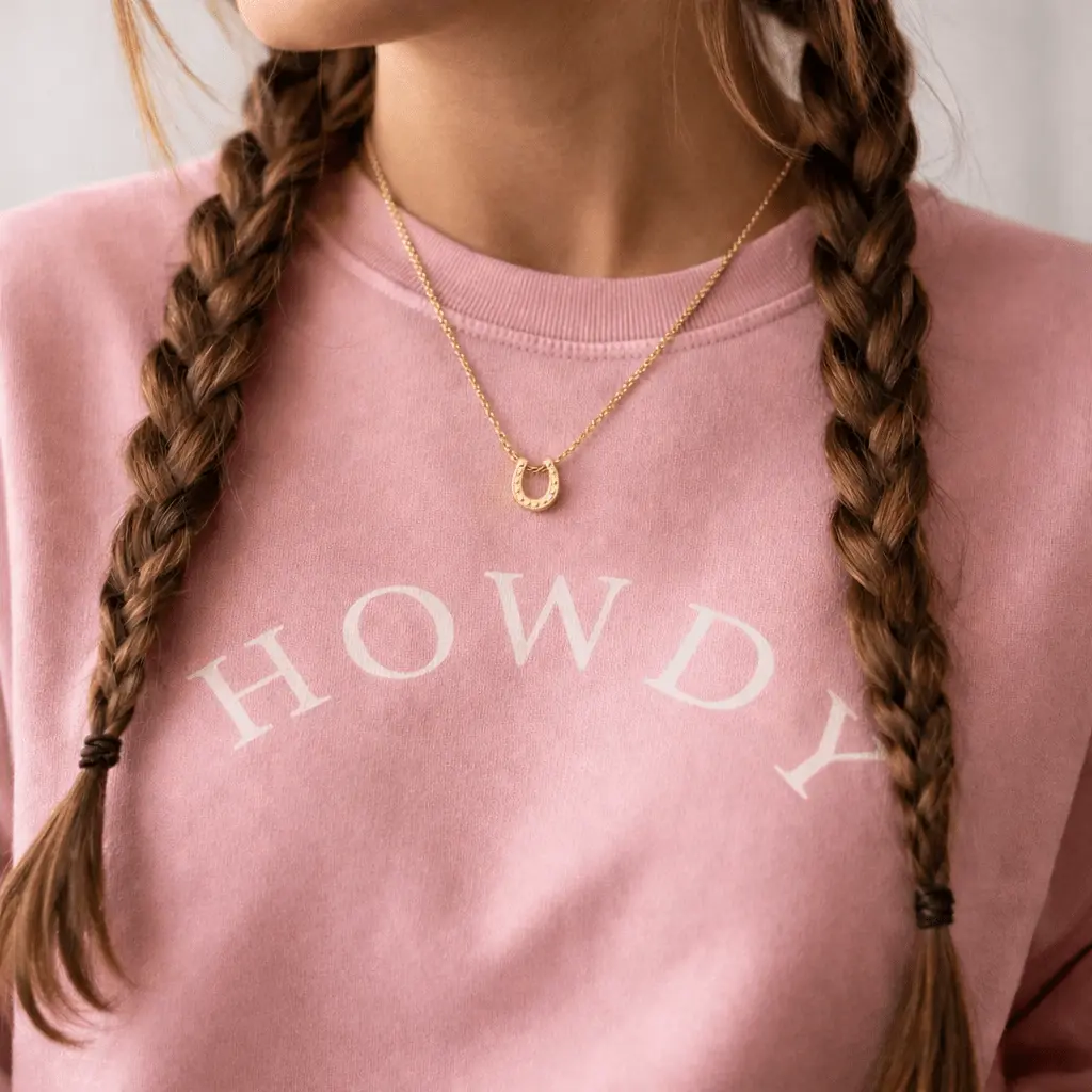 Howdy Pigment-Dyed Sweatshirt (Vintage Rose) - Image 5