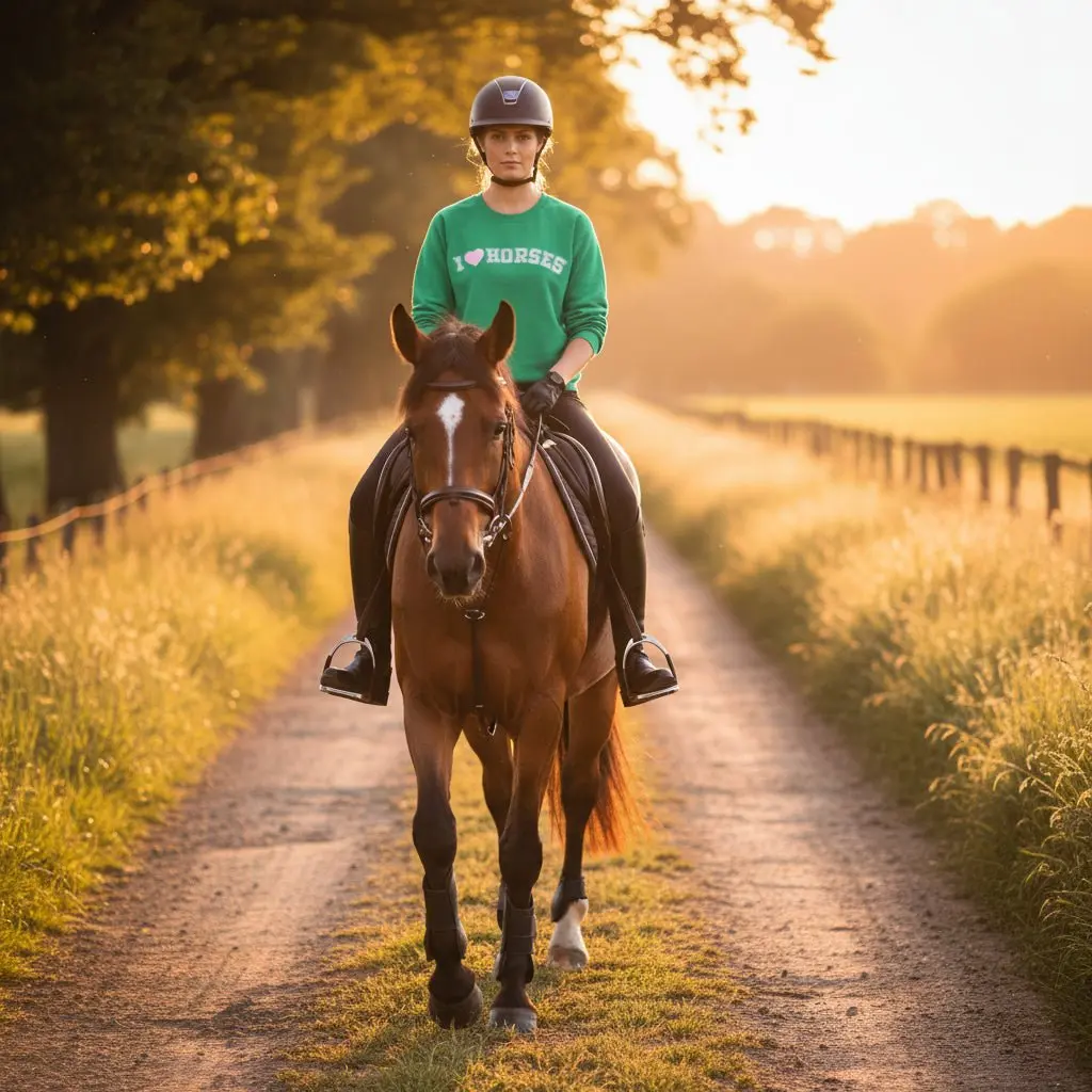 I Love Horses Sweatshirt (Green) - Image 5