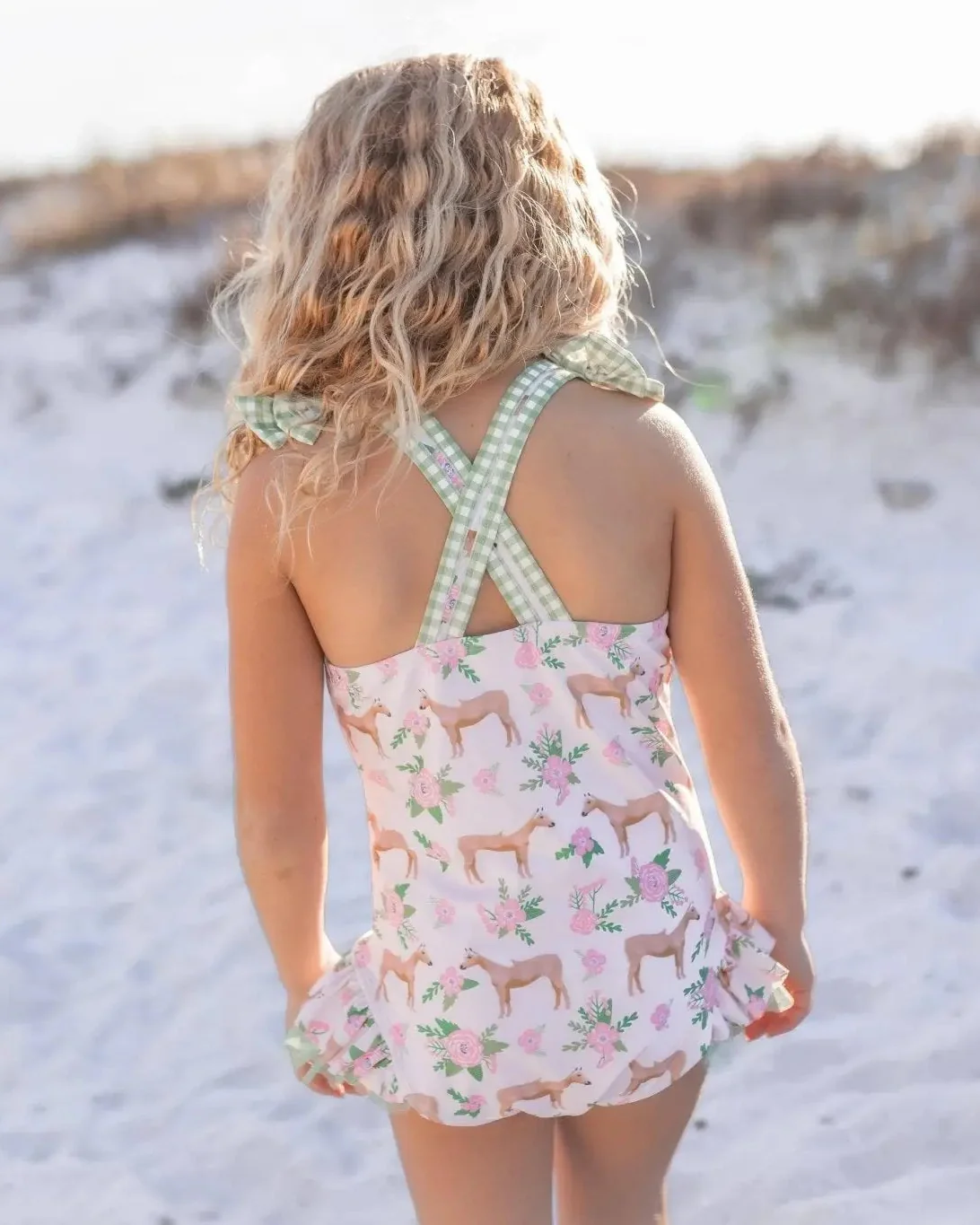 Girls Horse Ruffle Swimsuit - Image 3