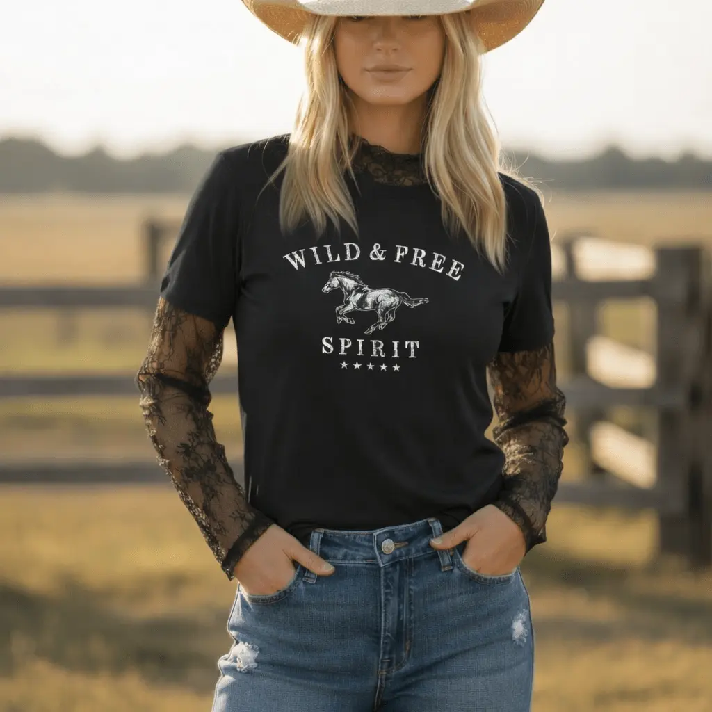 Western Lace Mesh Top - Image 3