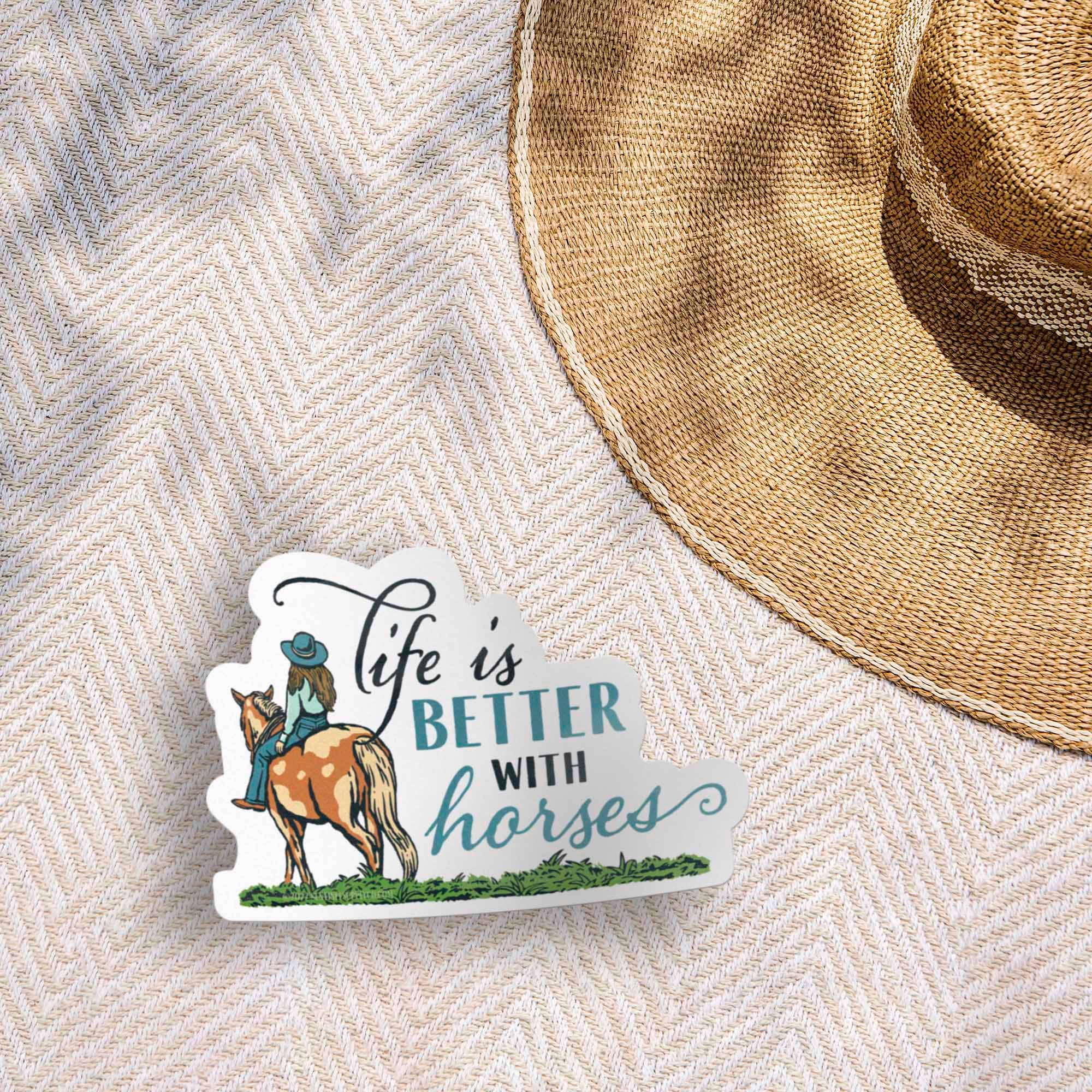 Life is Better With Horses Waterproof Sticker - Image 3