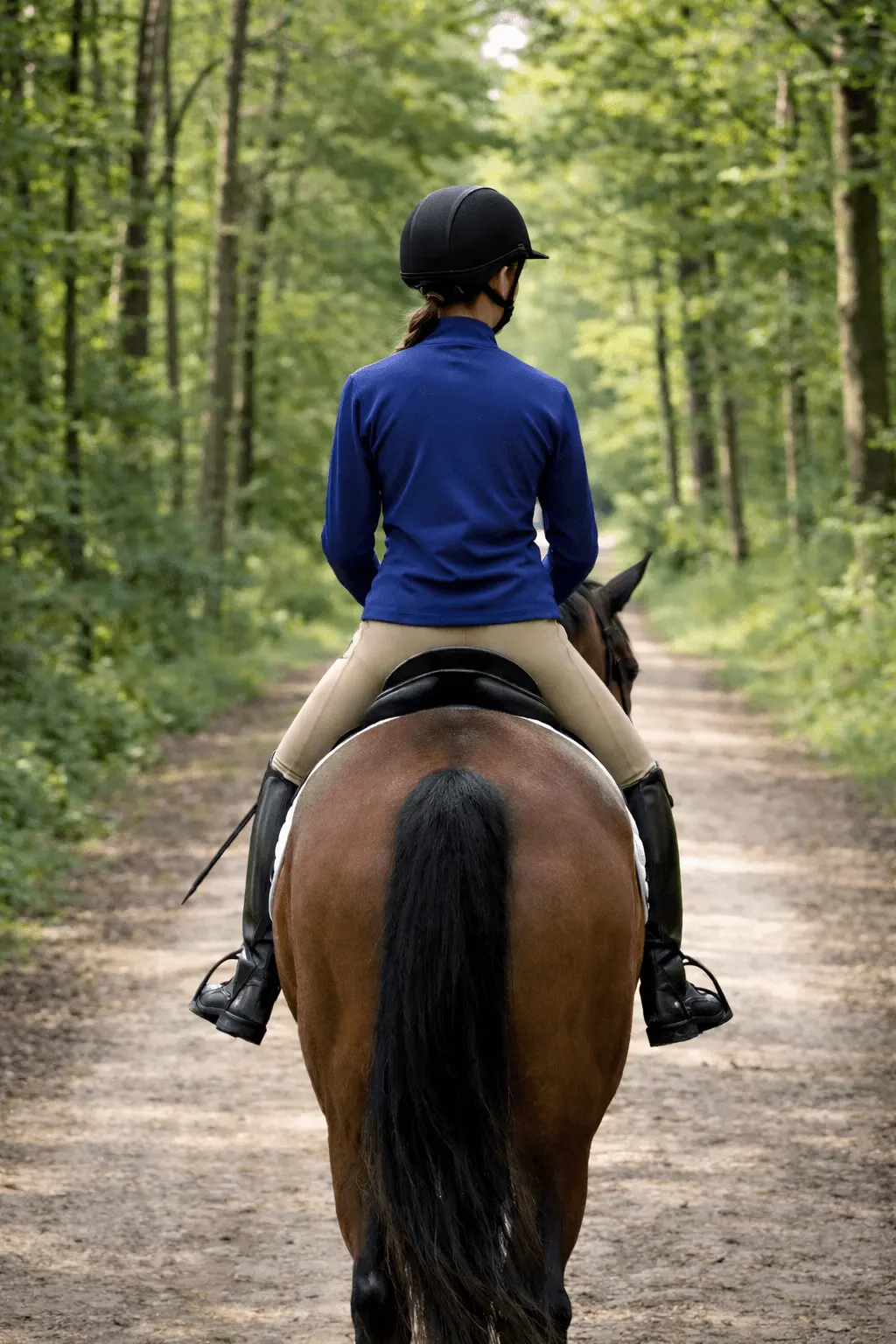 Lucky Horseshoe Riding Shirt (Navy Blue) - Image 3