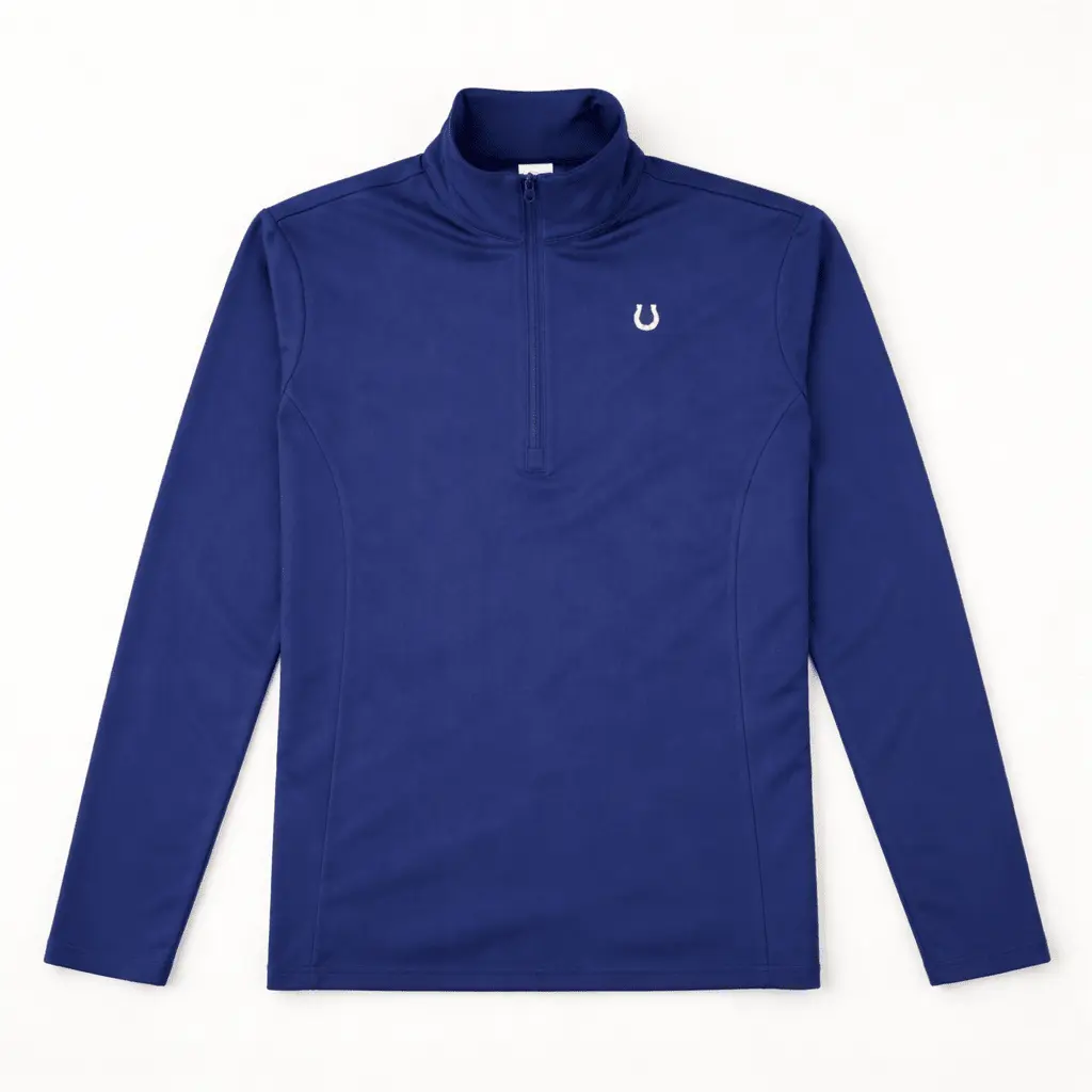 Lucky Horseshoe Riding Shirt (Navy Blue) - Image 6