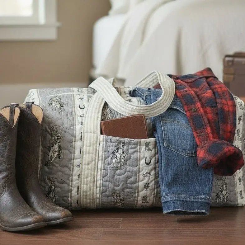 Saddle Up Quilted Duffle Bag - Image 5