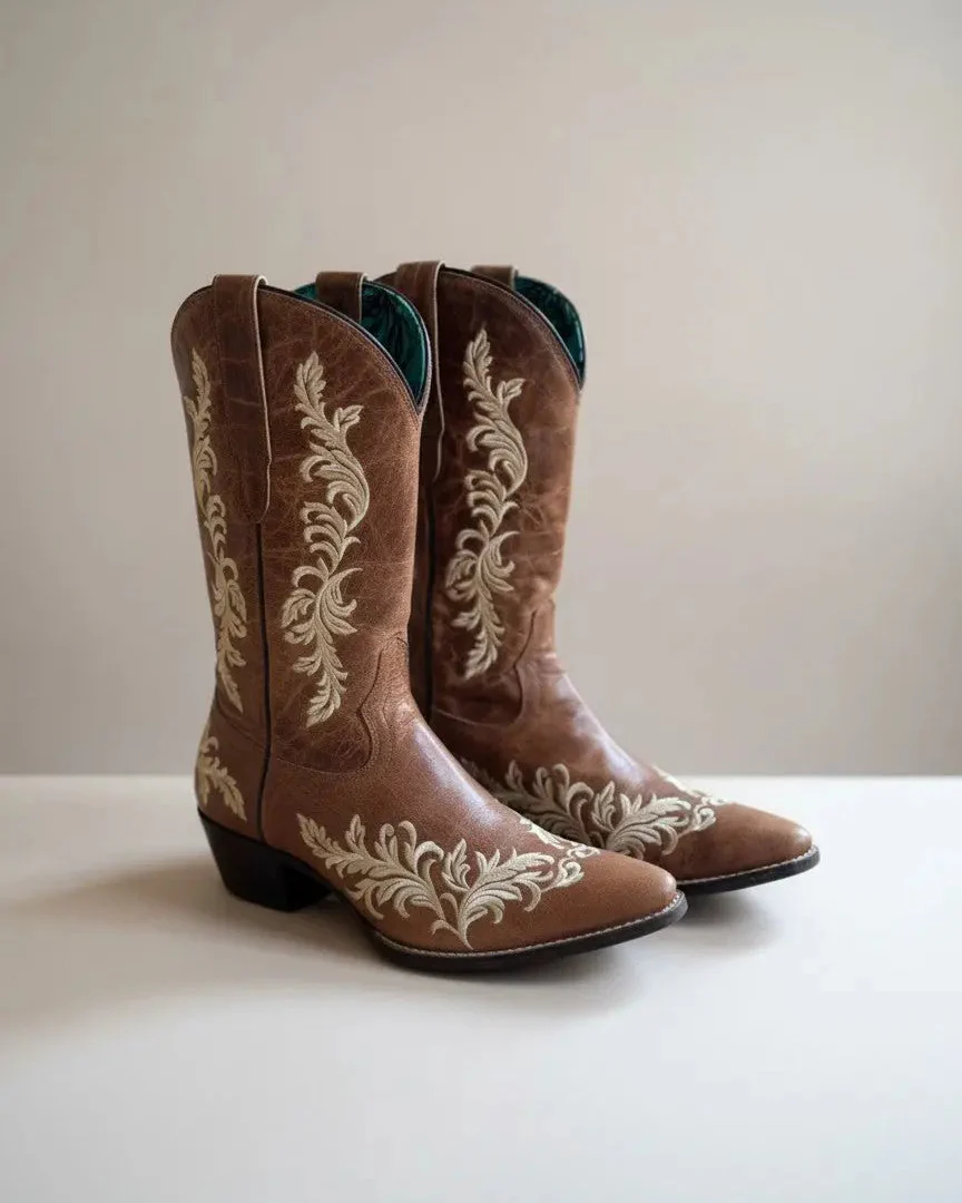 Bridle Bloom Embroidered Cowgirl Boots