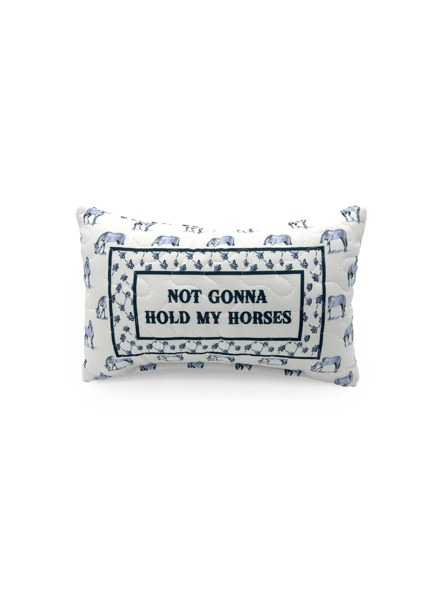 "Not Gonna Hold My Horses" Quilted Mini Pillow - Image 3