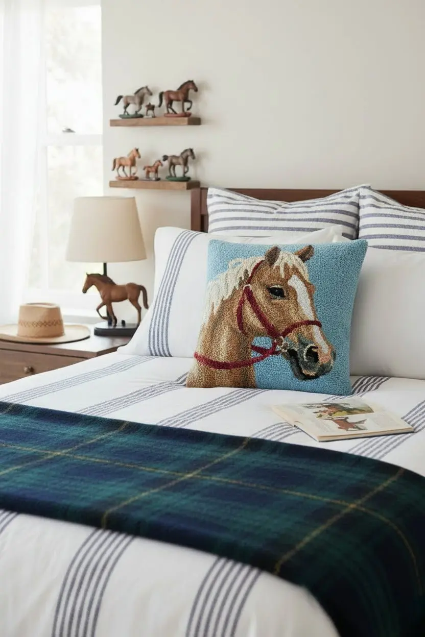 Palomino Wool Horse Hook Pillow - Image 2