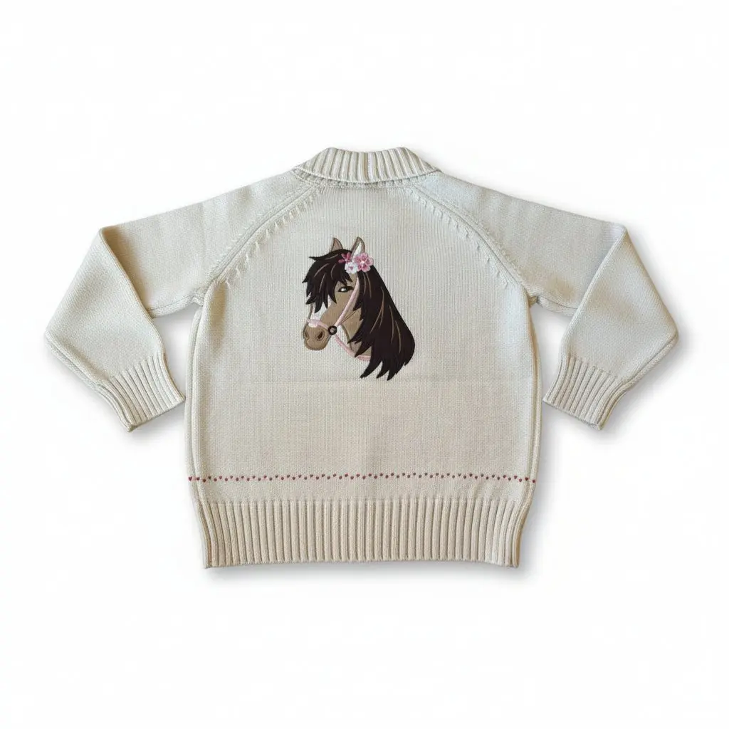 Lil' Dreamer Horseshoe Kids Cardigan - Image 5