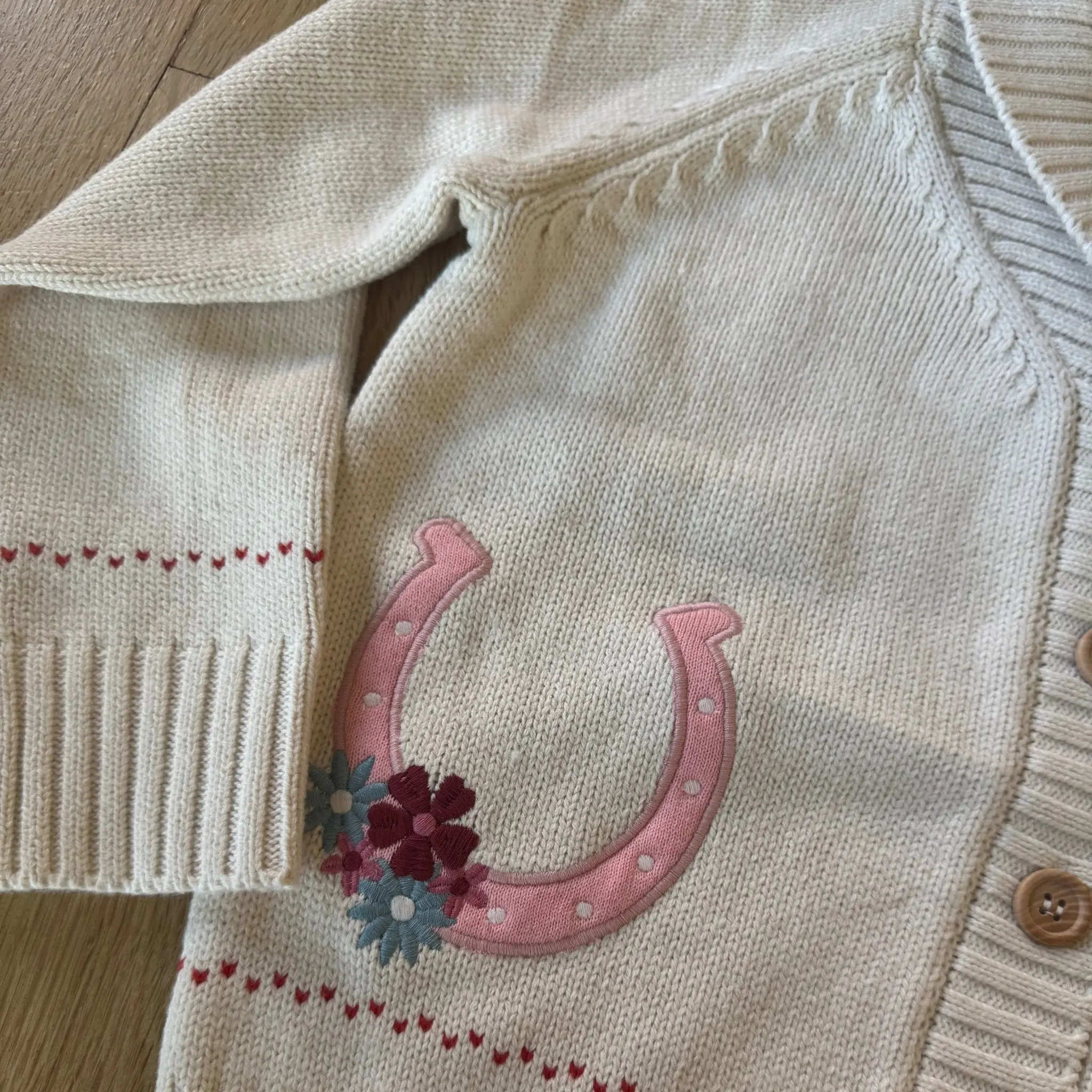 Lil' Dreamer Horseshoe Kids Cardigan - Image 7
