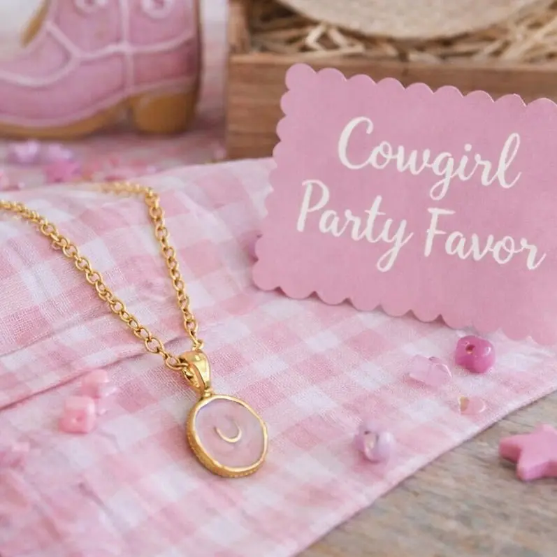 Precious Pink Horseshoe Necklace - Image 6