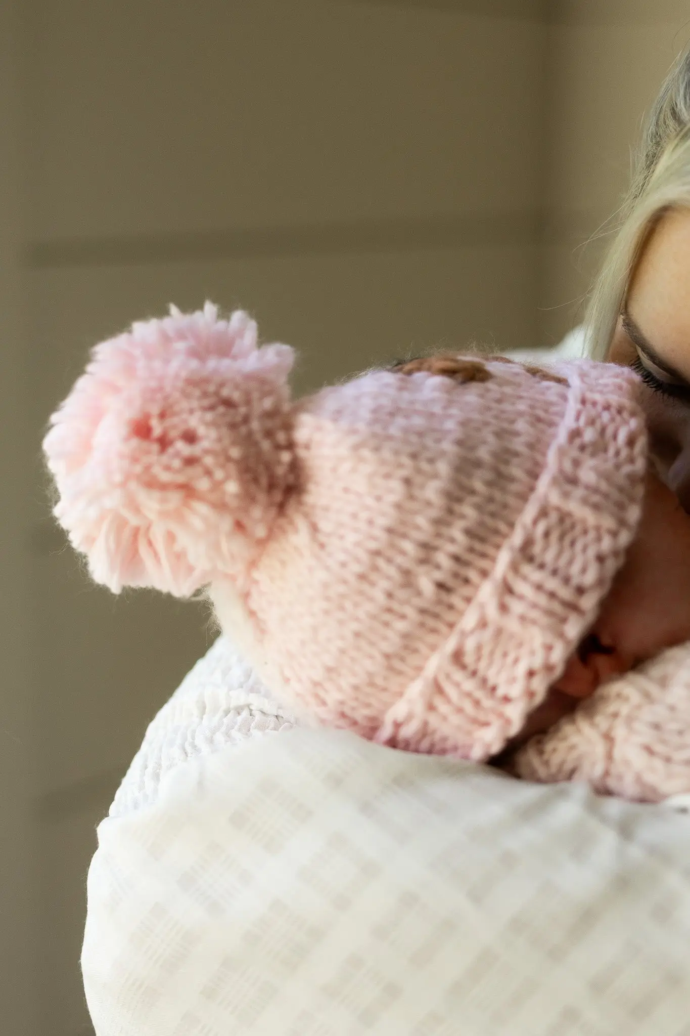 Pony Handknit Beanie (Pink) - Image 3