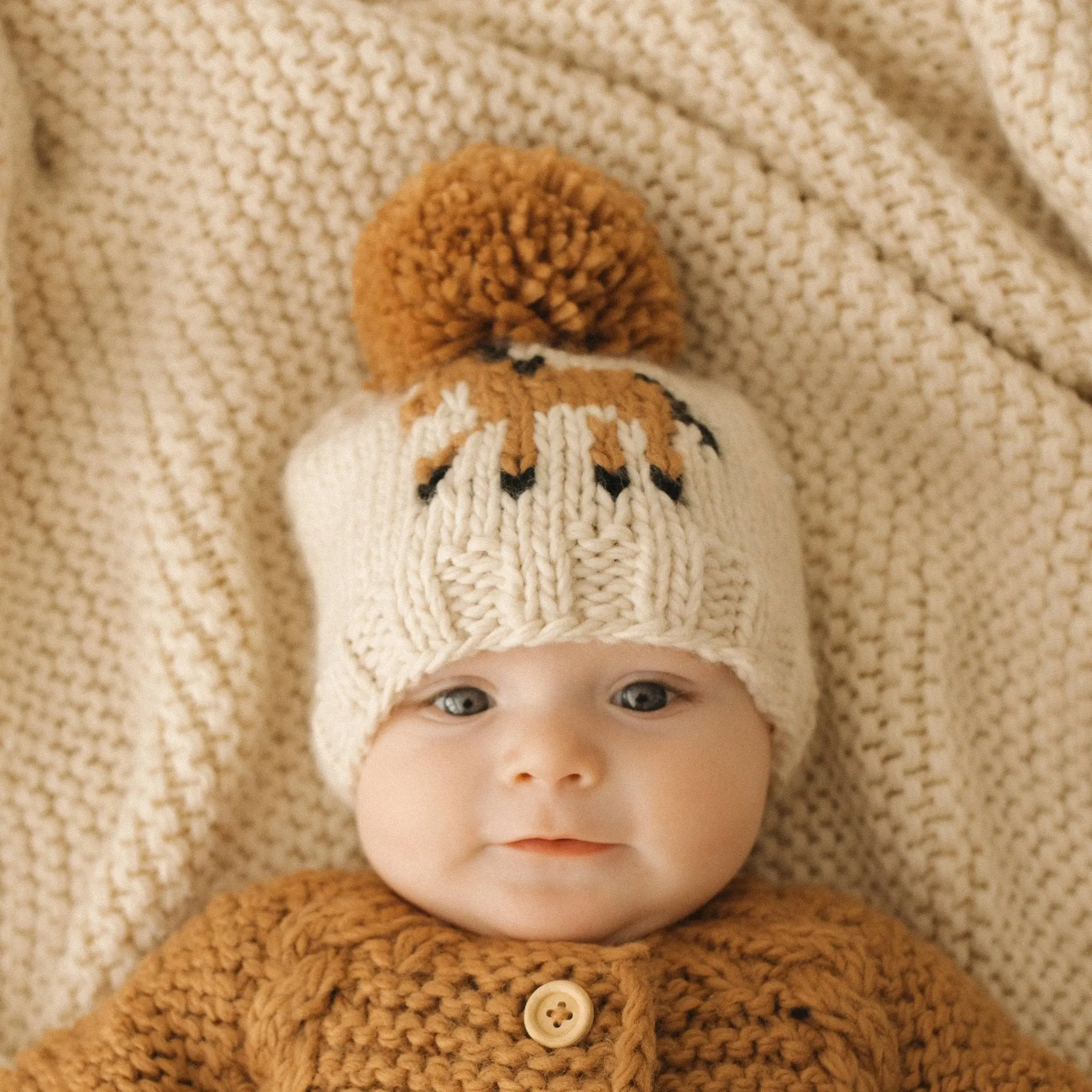 Pony Handknit Beanie (Cream) - Image 3