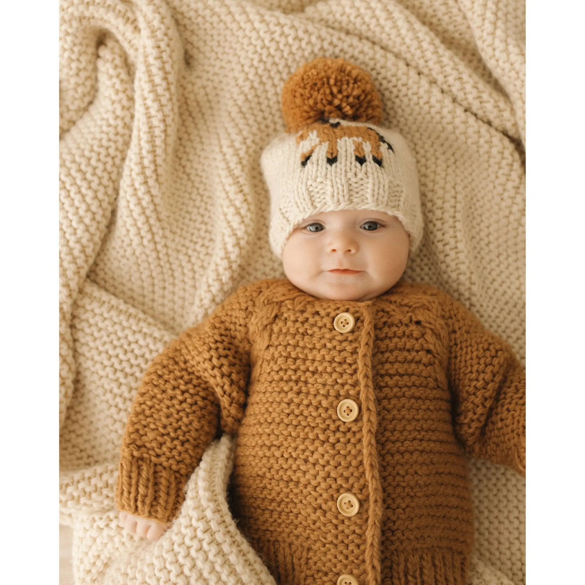 Pony Handknit Beanie (Cream) - Image 4