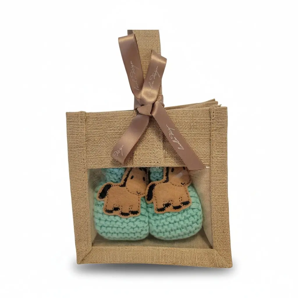 Pony Booties Hand-knit (Mint) - Image 5