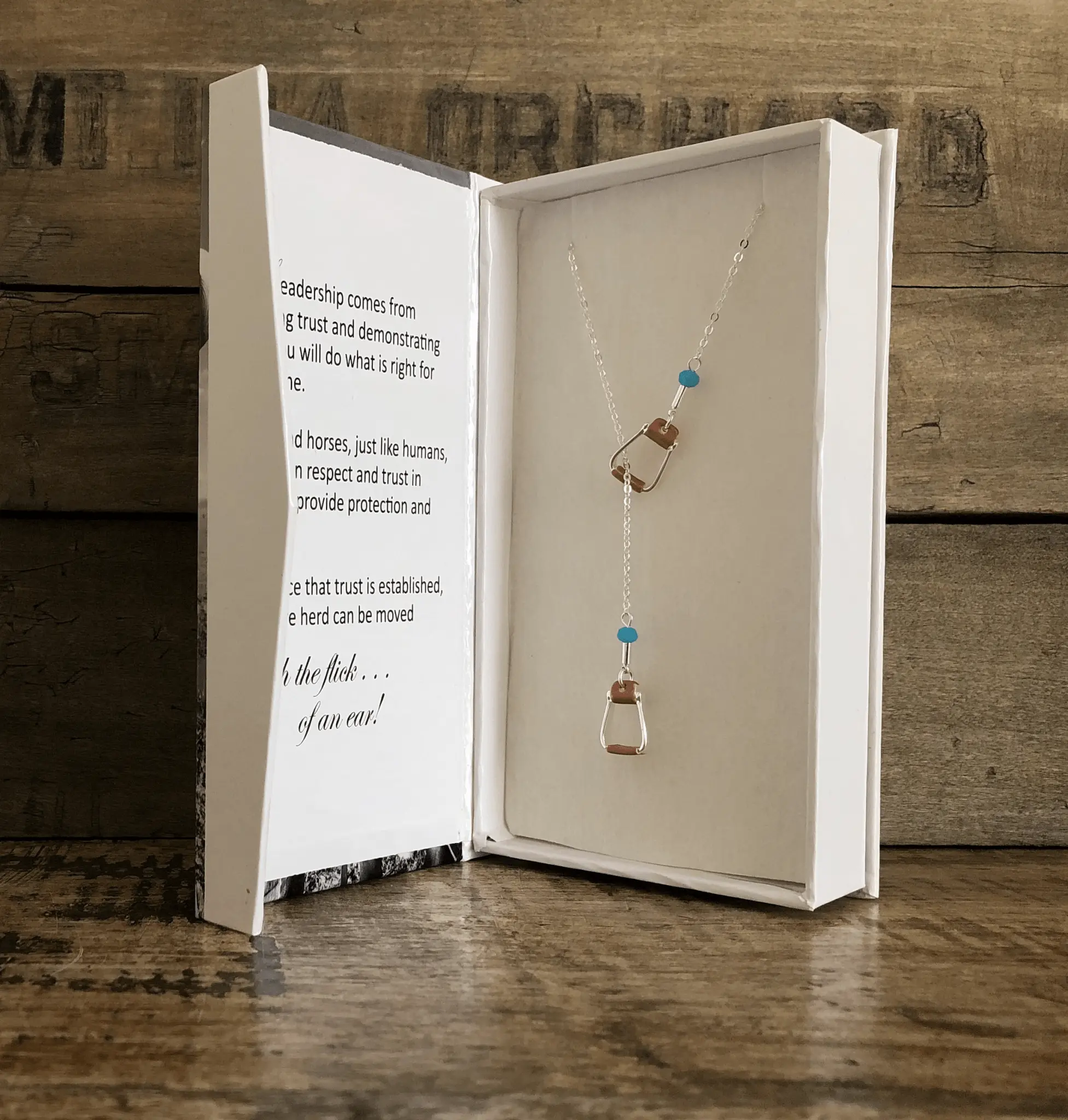 Stirrup Aqua Bead Necklace - Image 3