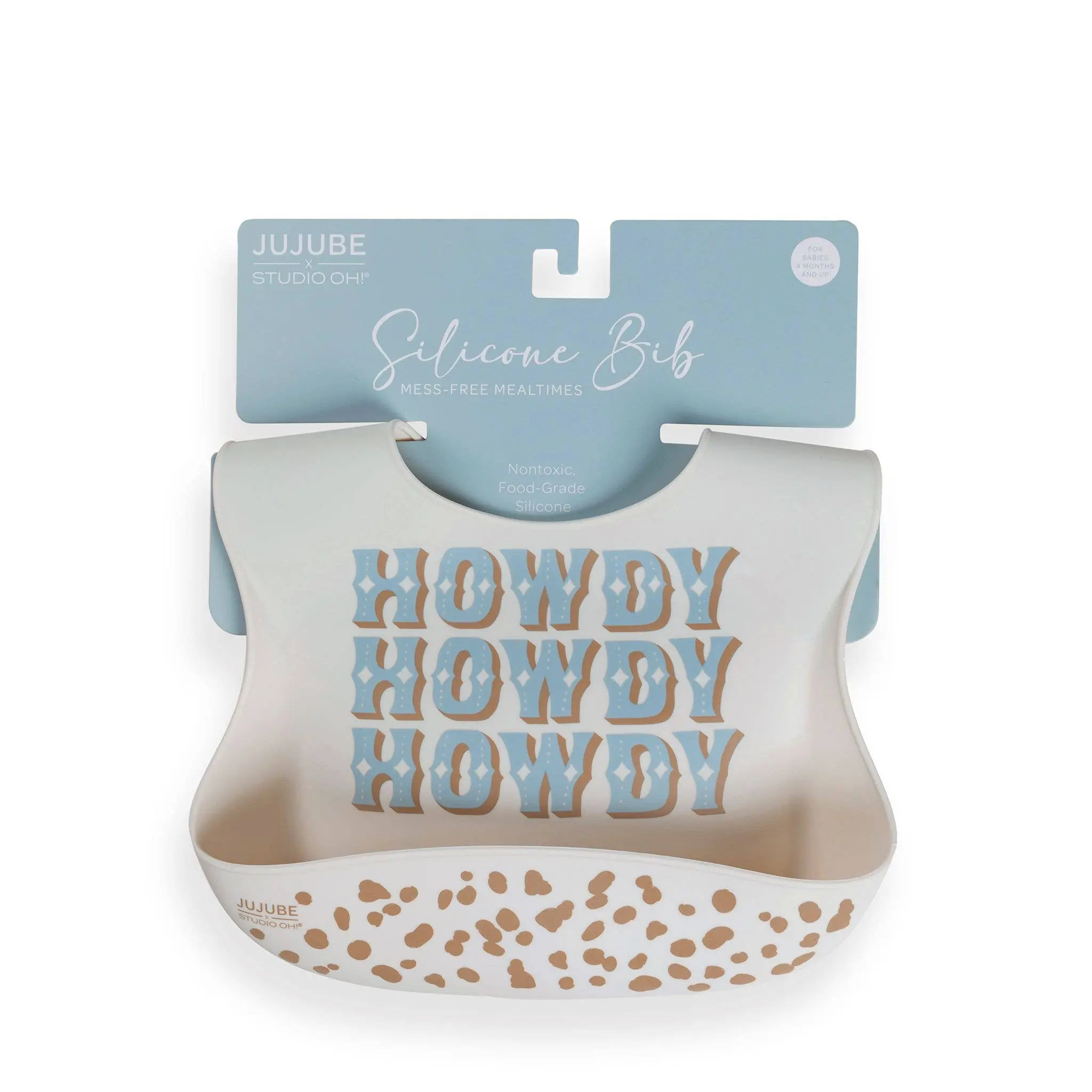 Howdy Partner Blue Silicone Bib - Image 3