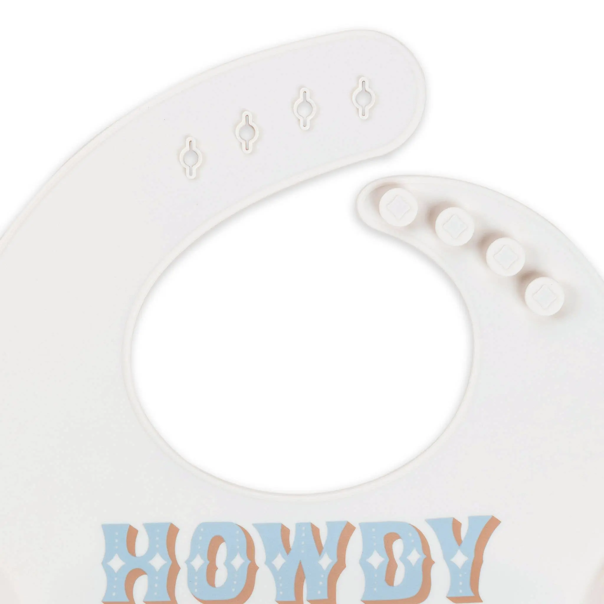 Howdy Partner Blue Silicone Bib - Image 4