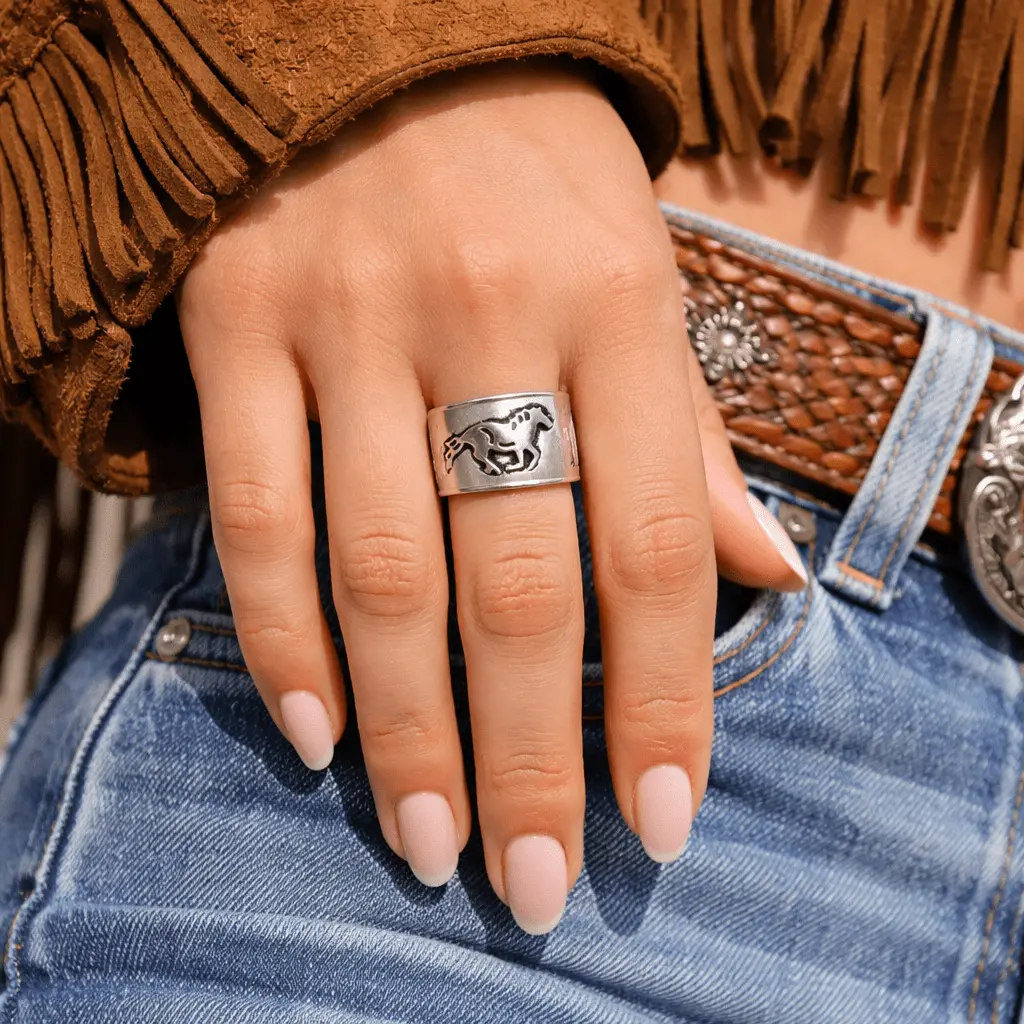 Galloping Horse Cuff Ring
