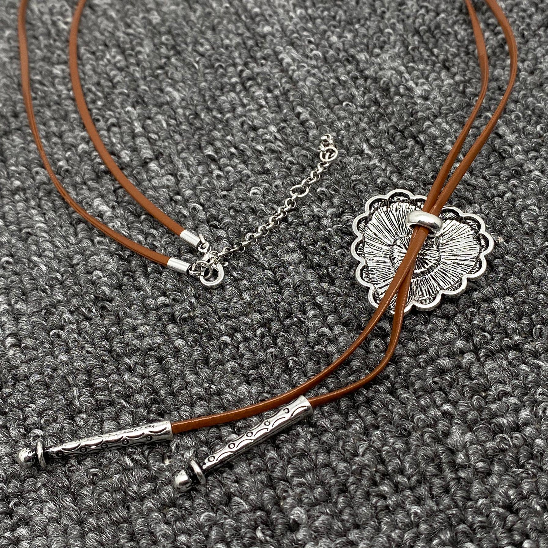 Turquoise Heart Necklace Bolo Tie - Image 3