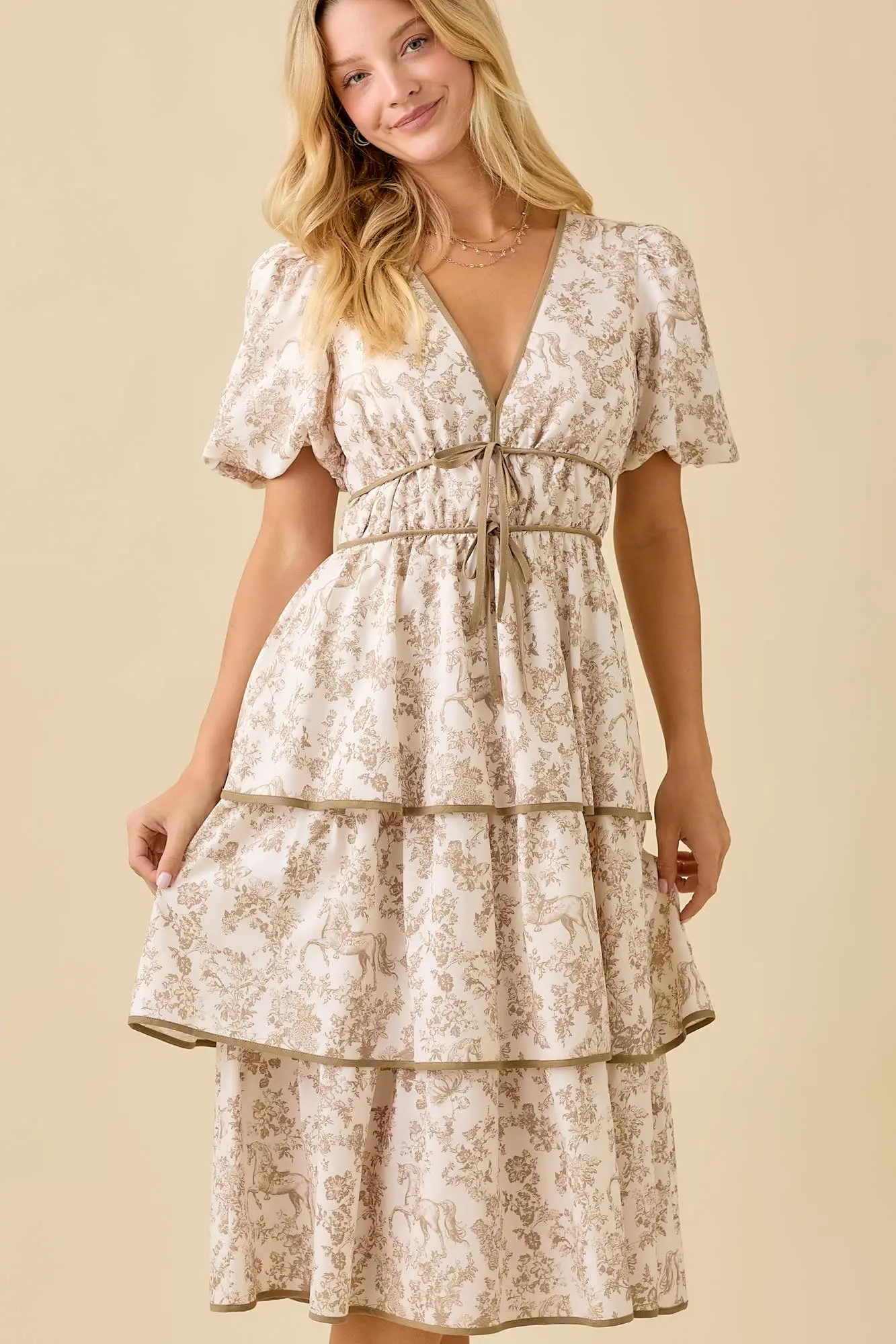 Vintage Horse Toile Dress - Image 10