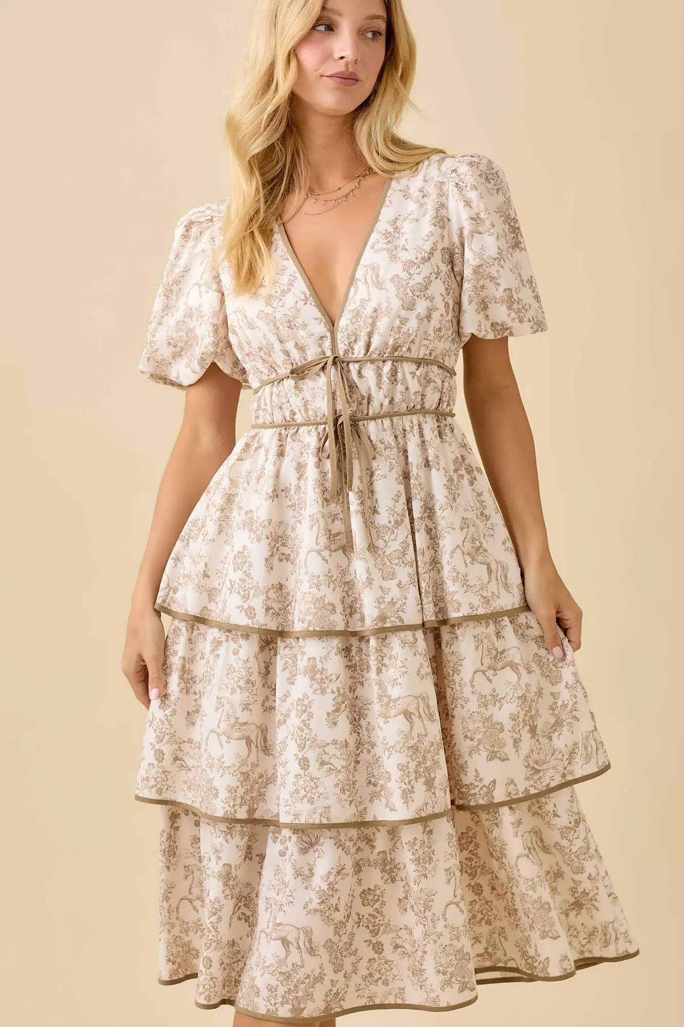 Vintage Horse Toile Dress - Image 13