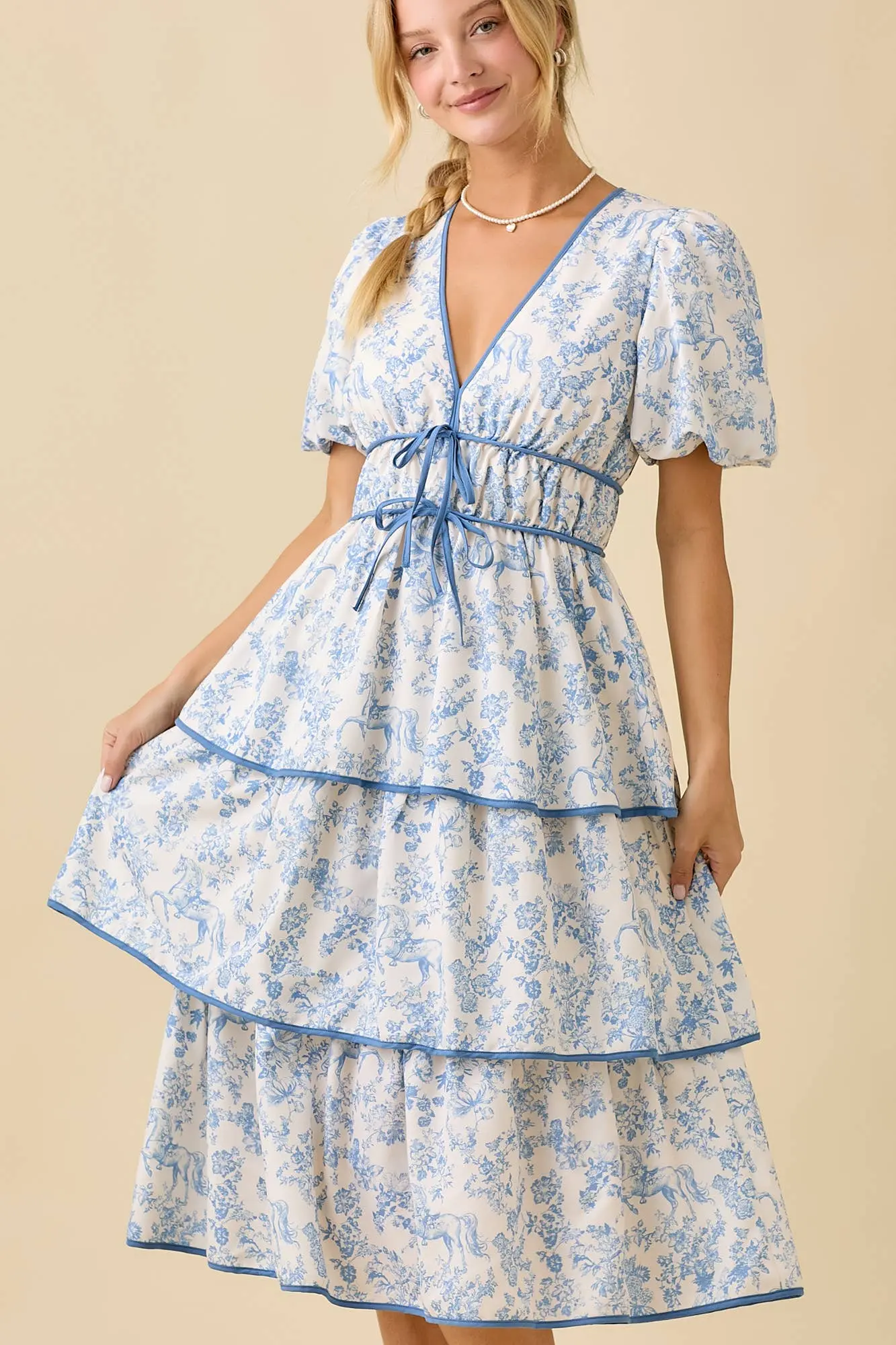 Vintage Horse Toile Dress - Image 5