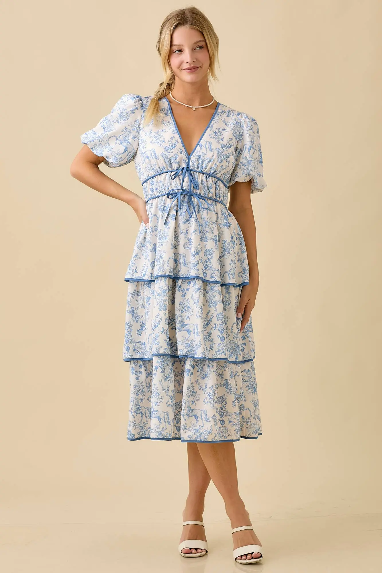 Vintage Horse Toile Dress - Image 6