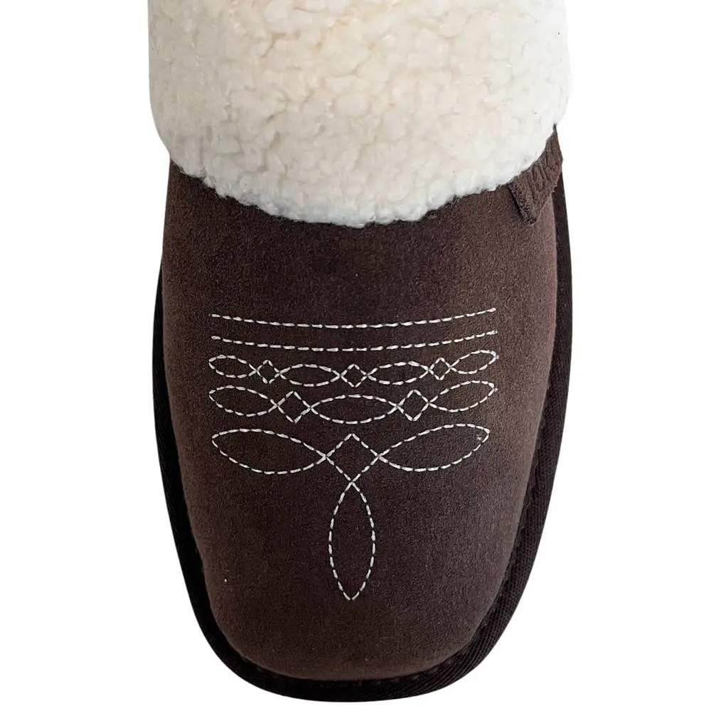 Western Boot Stitch Slippers (Dark Brown) - Image 3