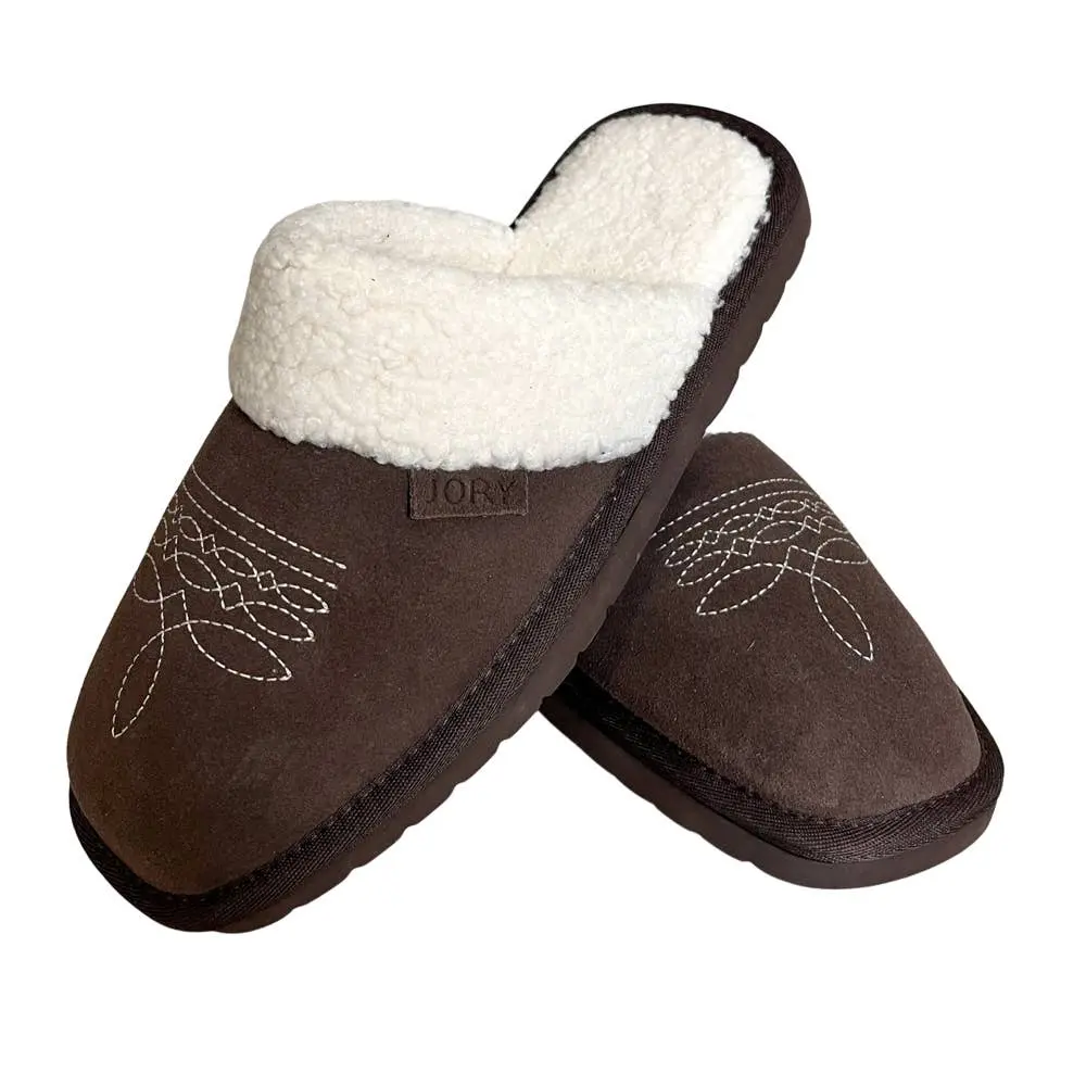 Western Boot Stitch Slippers (Dark Brown) - Image 4