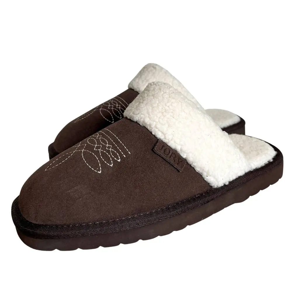 Western Boot Stitch Slippers (Dark Brown) - Image 5