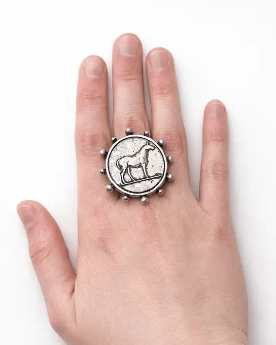 Horse Coin Cuff Ring - Image 4