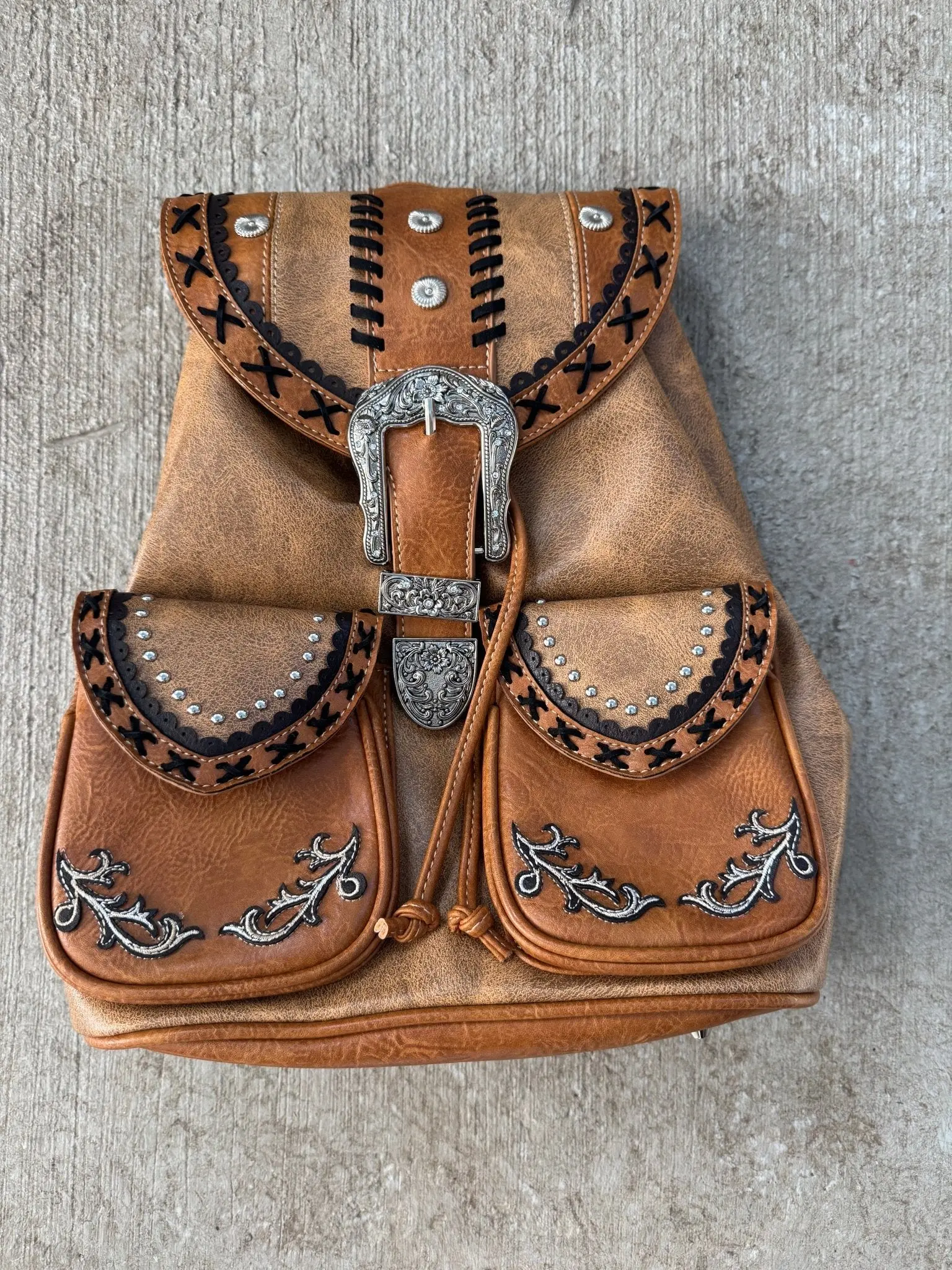 Western Belt Buckle Backpack - Image 2