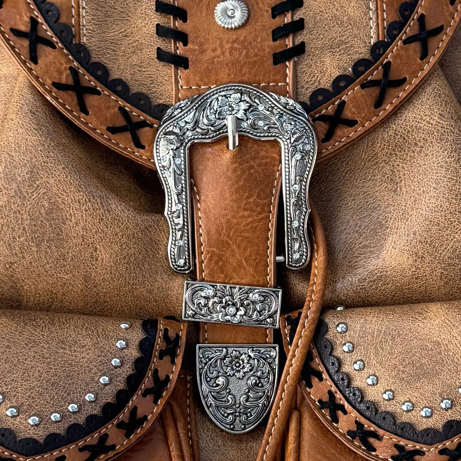 Western Belt Buckle Backpack - Image 3