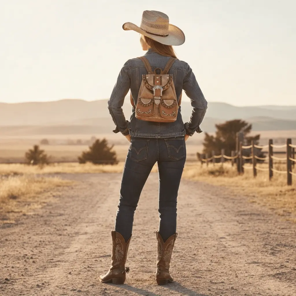 Western Belt Buckle Backpack - Image 4