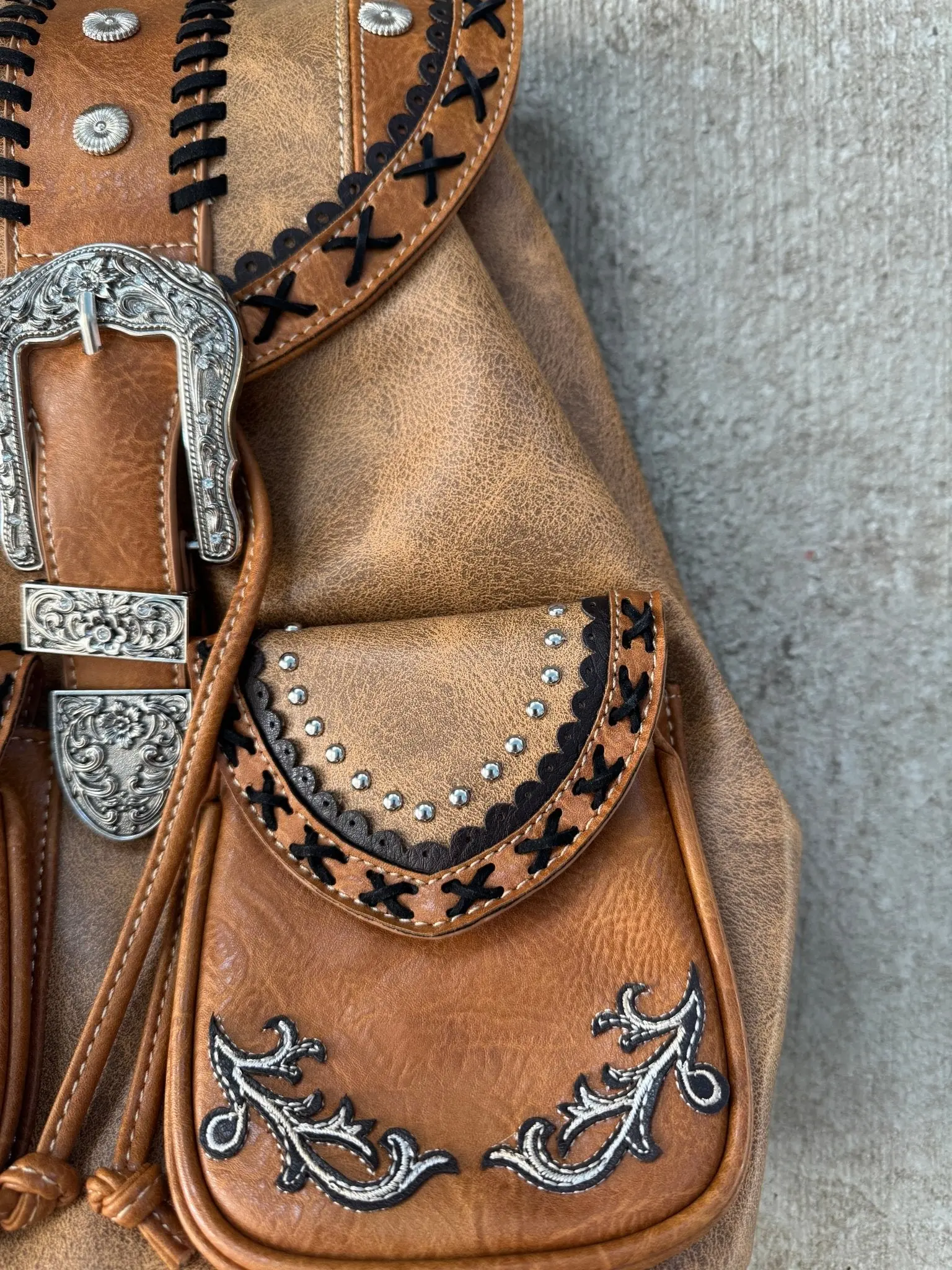 Western Belt Buckle Backpack - Image 5