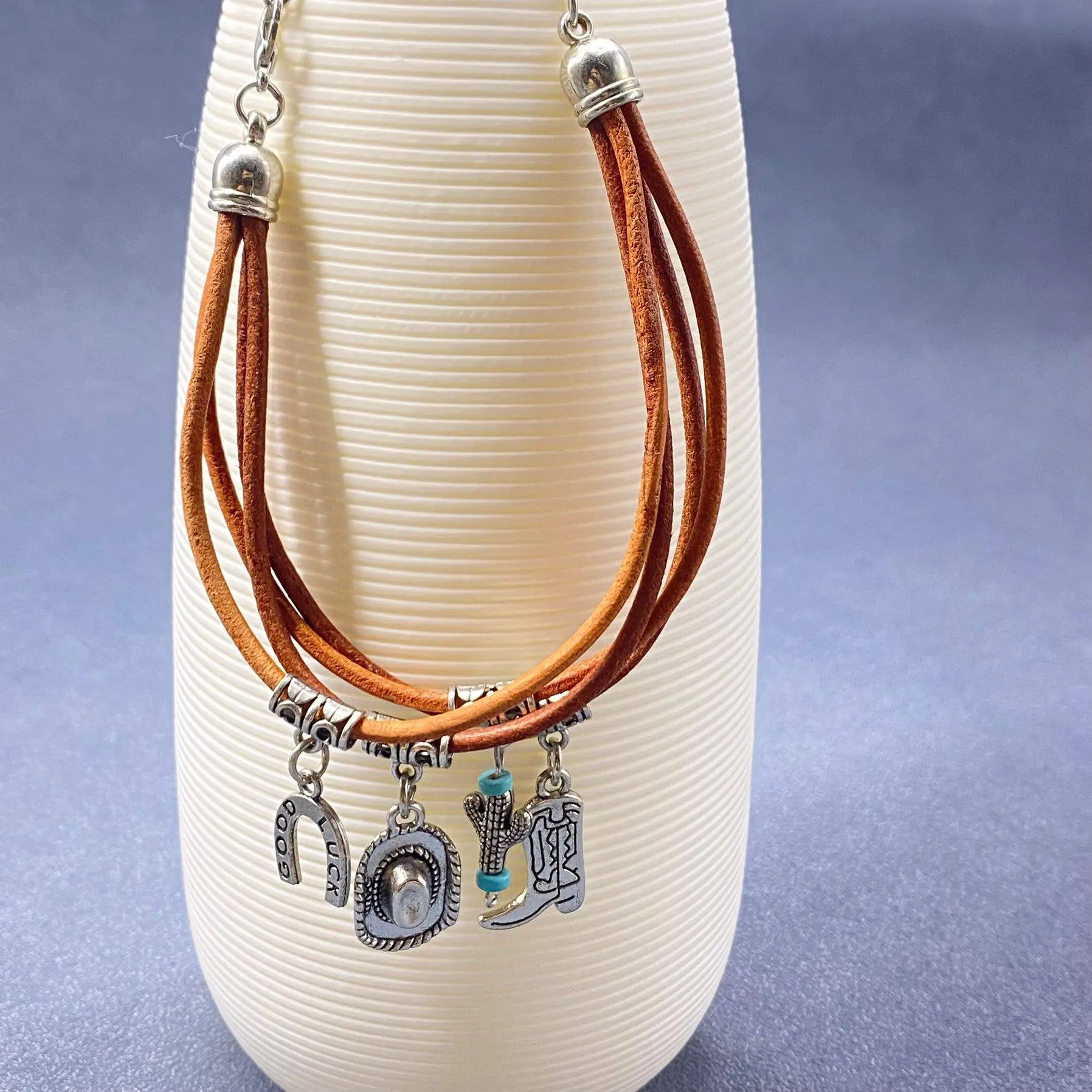Cowgirl Charm Leather Bracelet - Image 3