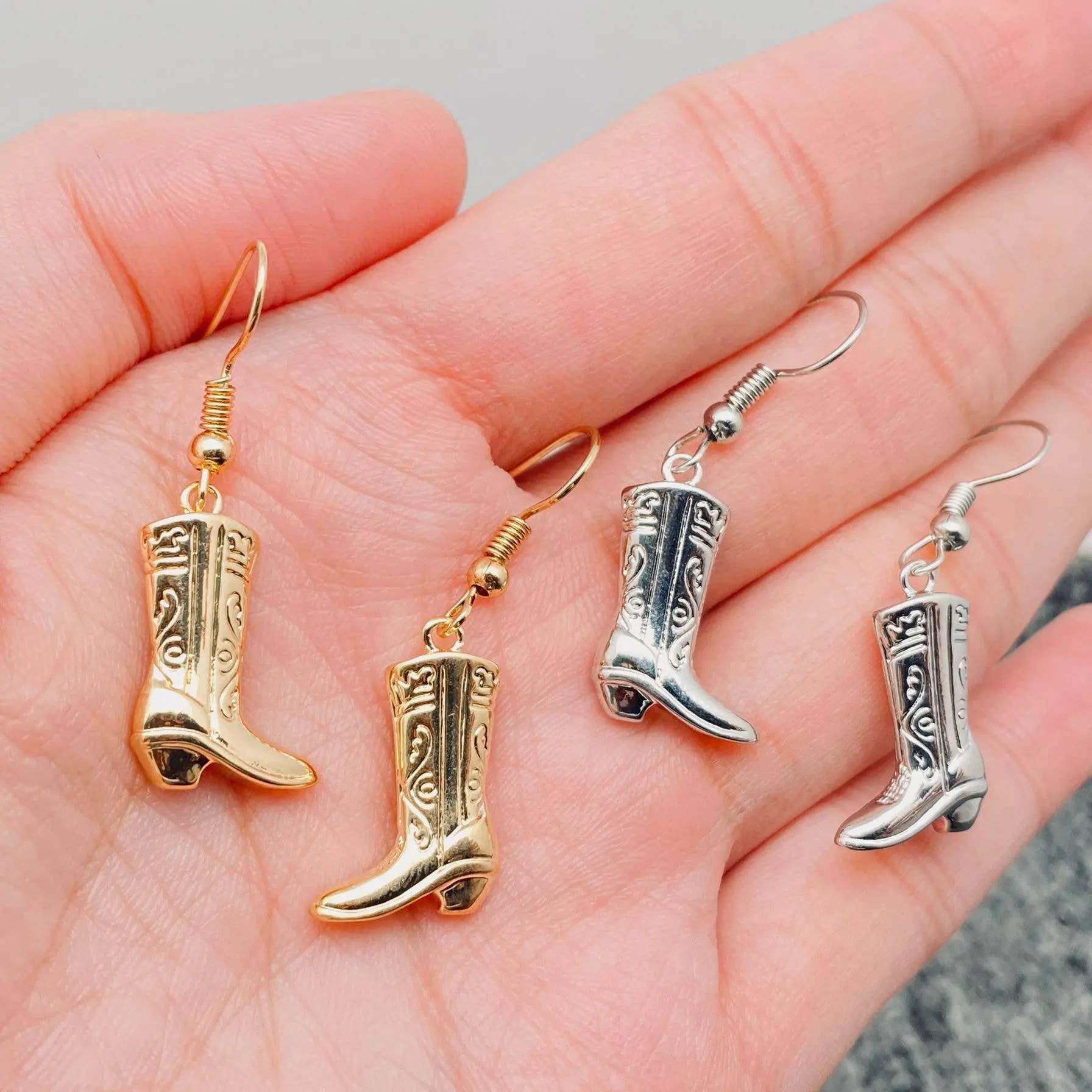 Western Style Cowgirl Boots charm Dangle Earrings
