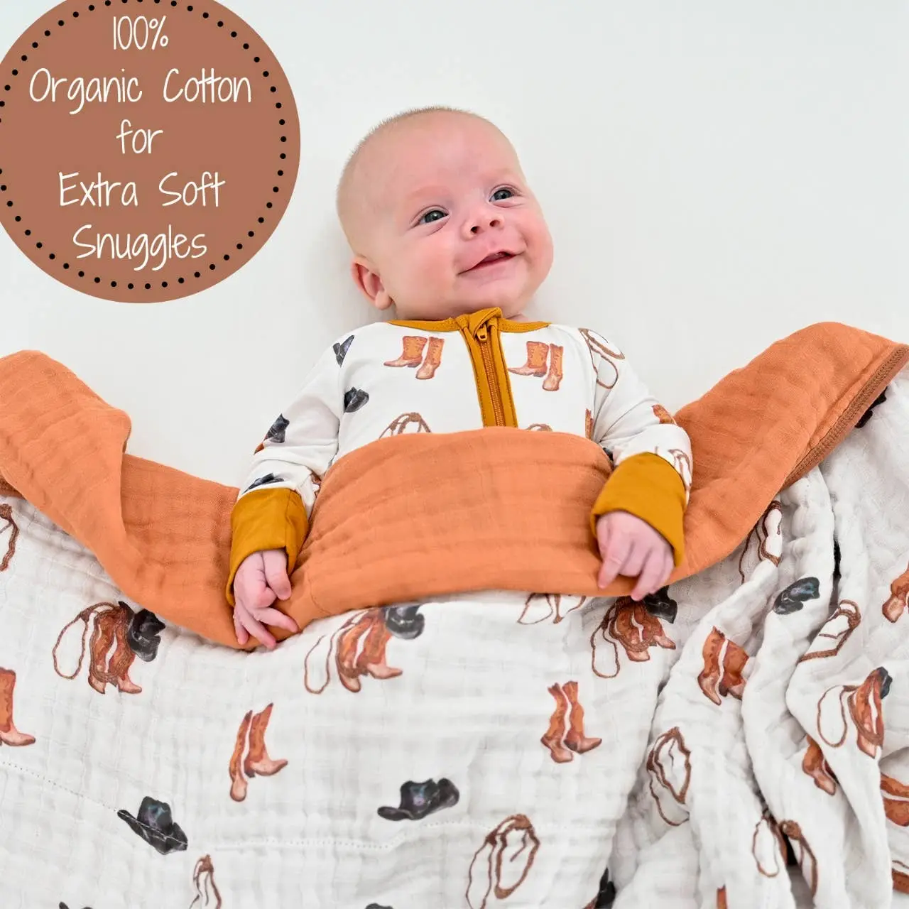 Western Toddler Muslin Blanket - Image 3
