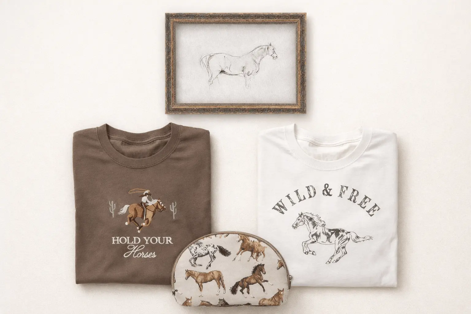 Wild & Free Horse Tee (White) - Image 3